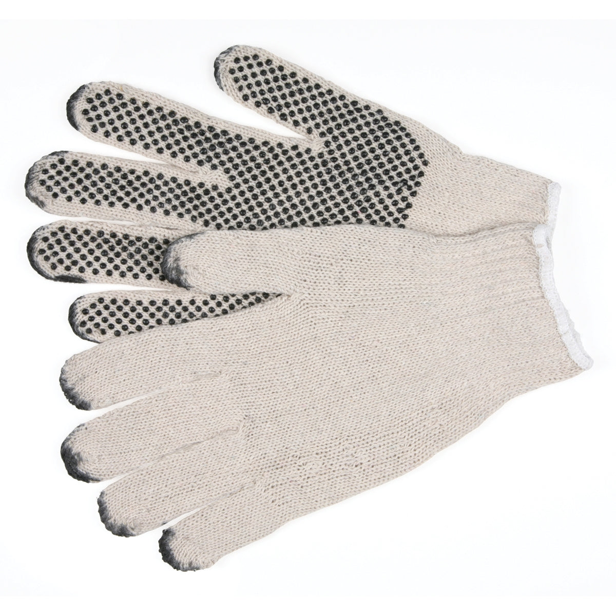 Gloves, White Cotton Poly Blend w/PVC Dots (size Large)