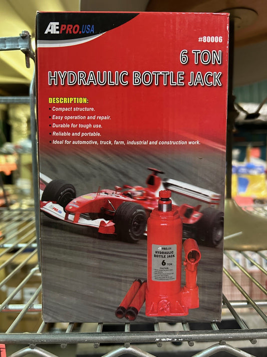 Bottle Jack, 6 ton Hydraulic Bottle Jack