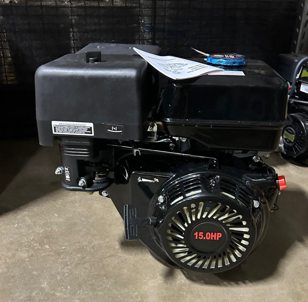 Engine, 420CC 15HP 4-Stroke OHV Horizontal Gasoline Engine (no starter)