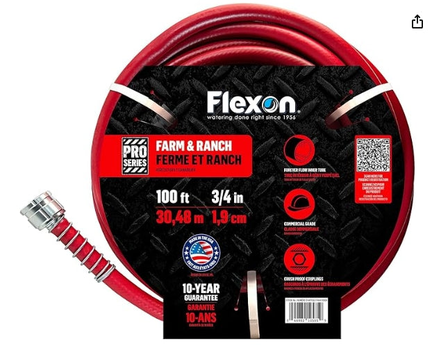Flexon 3/4" x 100ft Farm & Ranch Garden Hose