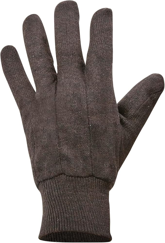 Gloves, Jersey - FIRM GRIP Brown Jersey Work Gloves - 3 Pack (size Large)
