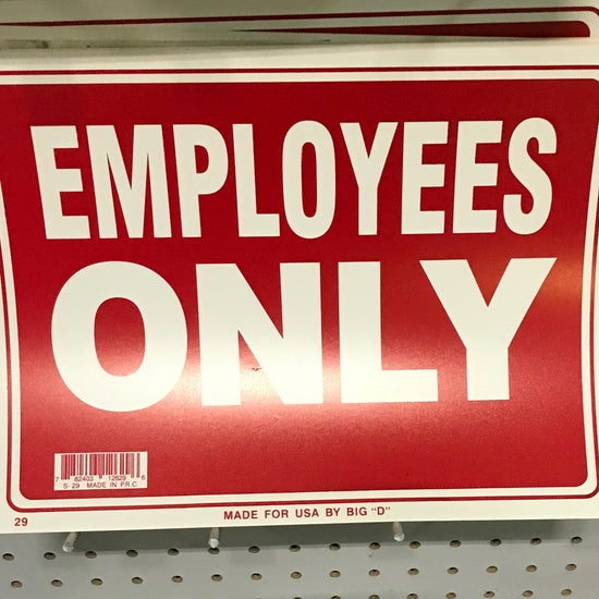 Sign, Employees Only