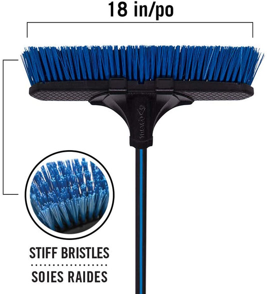 Broom, 24" Blue Garant Rough Service Push Broom Complete