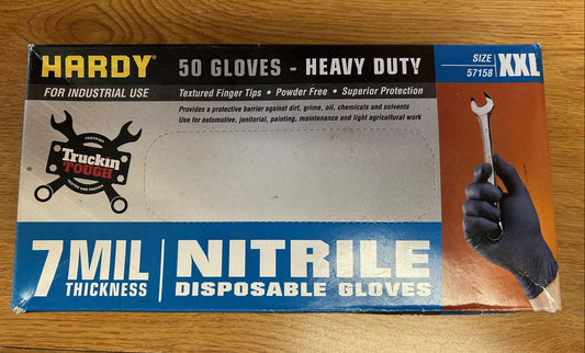 Gloves, 7 MIL Black Nitrile Gloves XXL (box of 50)