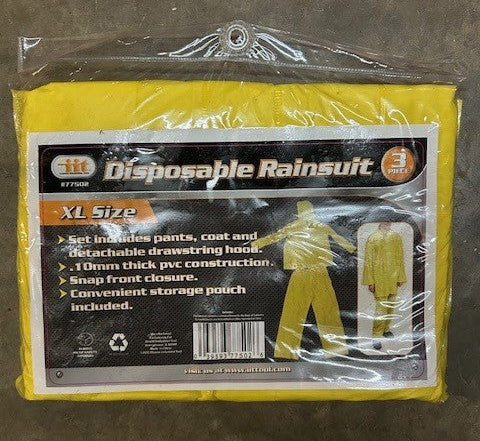 Rainsuit, 3 piece disposable (XL)