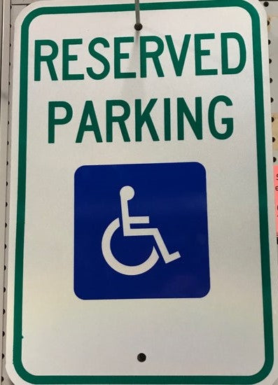Sign, "Reserved Parking" Handicapped Sign - 12 x 18"